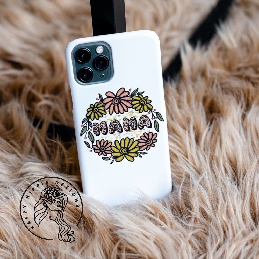 Mama Floral Circle Sticker Pack Of Three